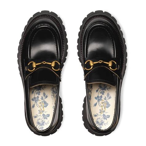 gucci leather lug sole loafer